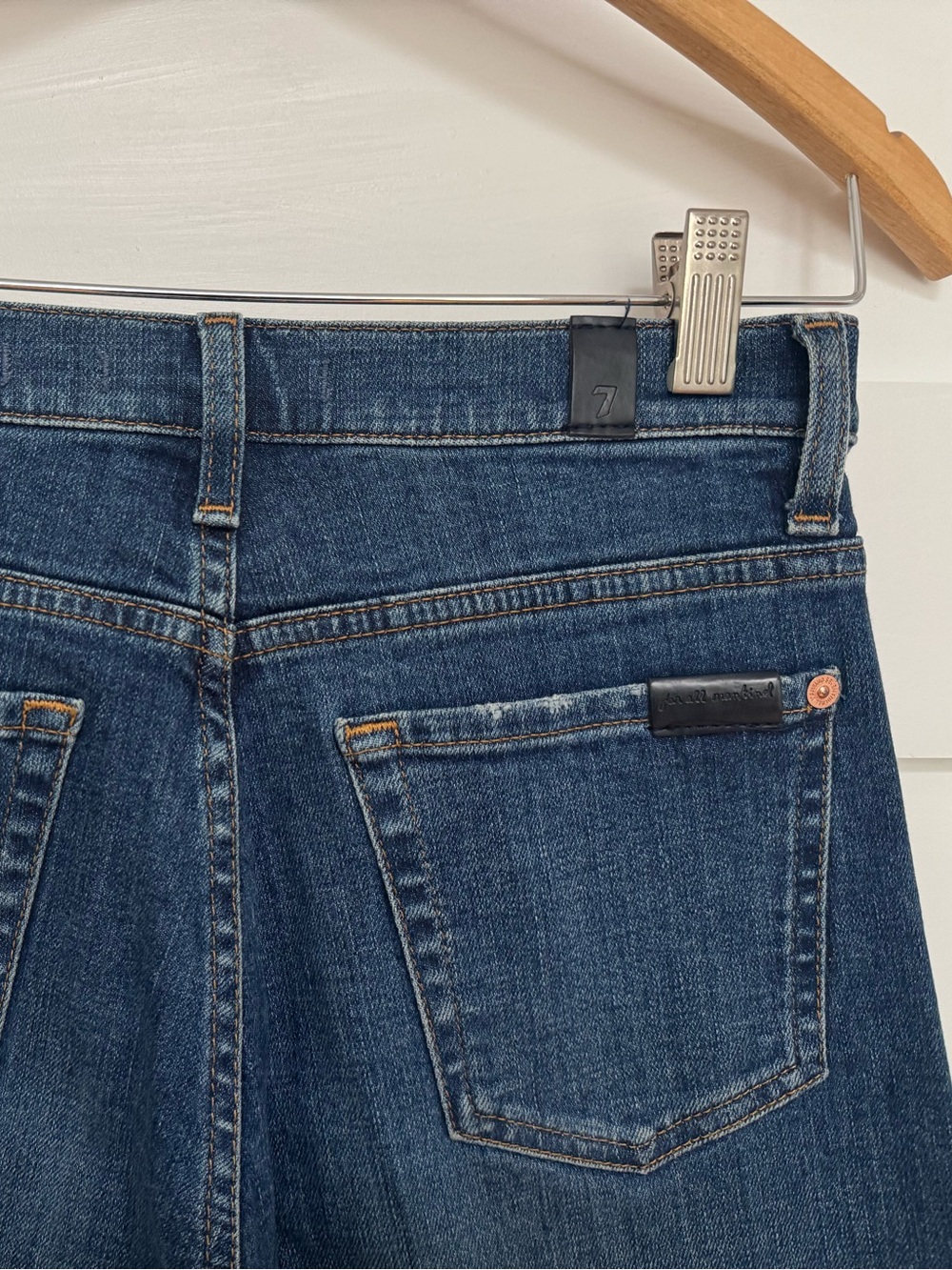 7 For All Mankind High-Rise Women's Jeans in Dark Blue Denim